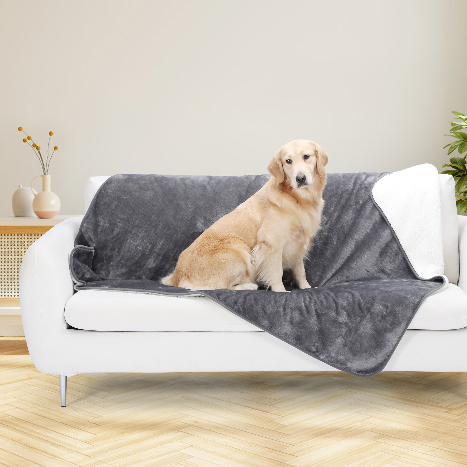 Waterproof Pet Blankets Dogs Cats Soft Plush Throw Protects Bed Couch Blanket - Picture 8 of 27