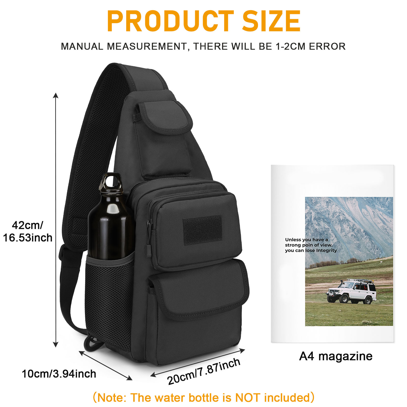 Mens Sling Backpack-Molle Tactical Military-Outdoor Travel Shoulder Chest Bag - Picture 55 of 68