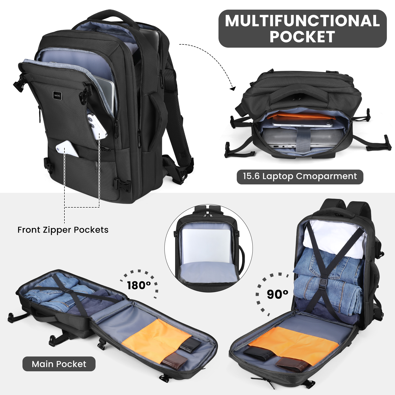 Rucksack 40x20x25 Handgepäck Reiserucksack Ryanair Boardgepäck Schulrucksack Neu - Bild 13 von 63