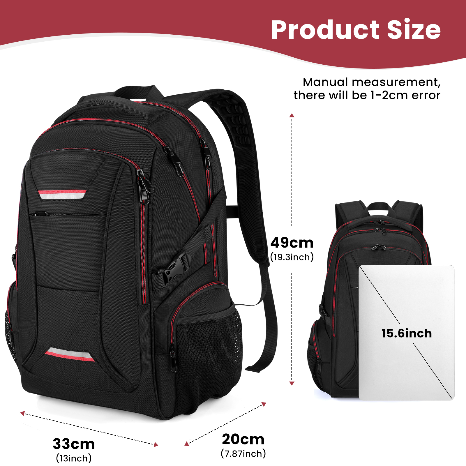 40L Laptop Rucksack Herren Damen Wasserdicht Freizeit Reise Arbeit Schulrucksack