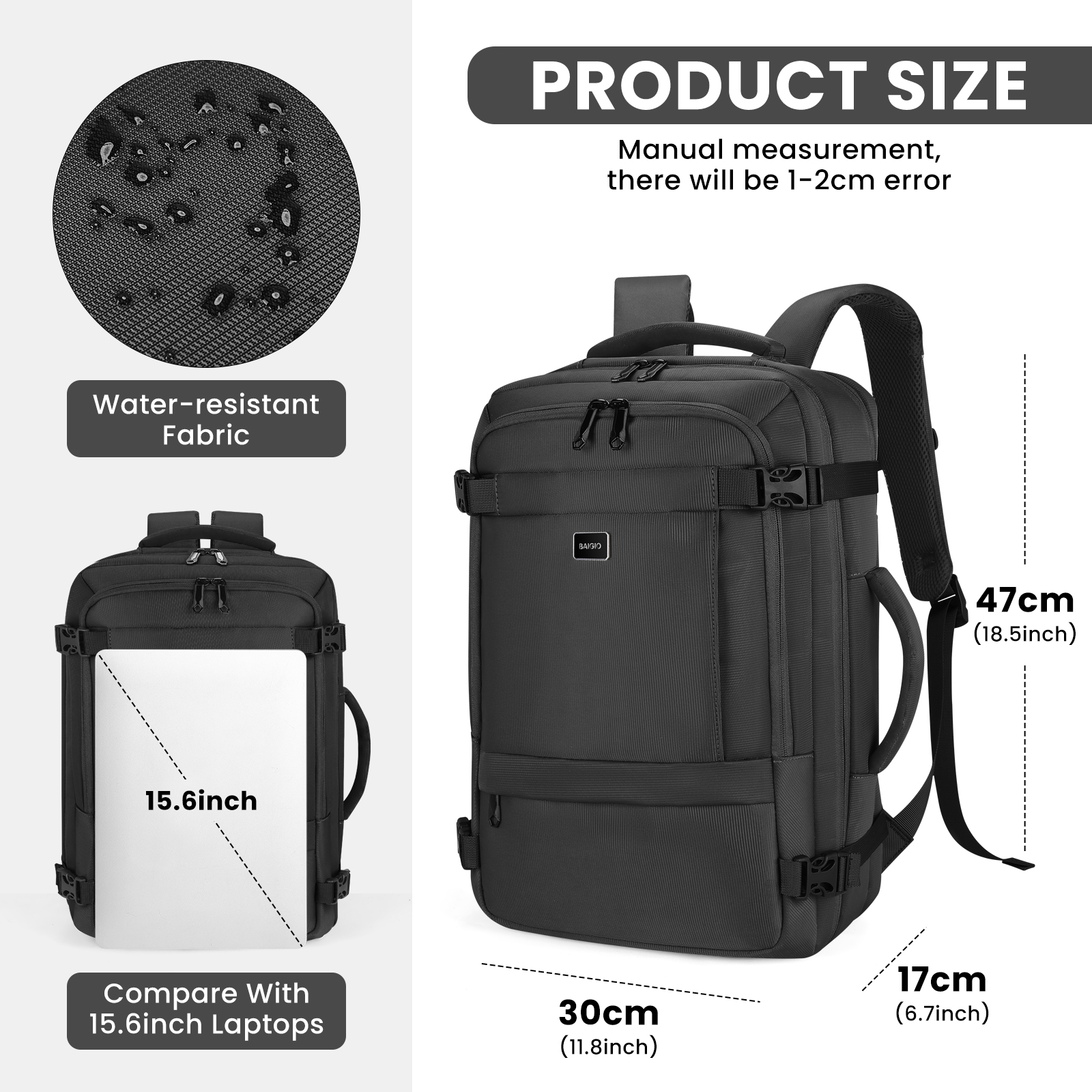 Rucksack 40x20x25 Handgepäck Reiserucksack Ryanair Boardgepäck Schulrucksack Neu - Bild 19 von 63