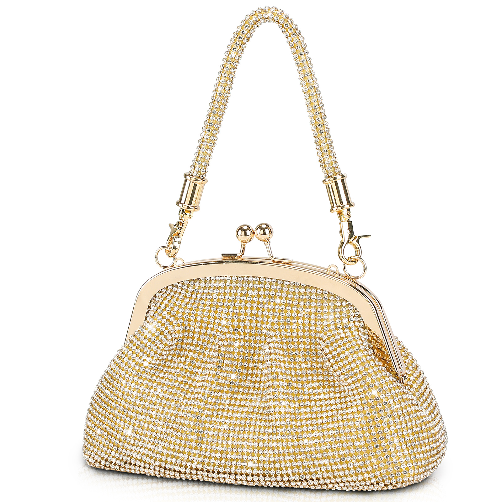 Clutch Damen Abendtasche Vintage Tasche Perlen Handtasche Umhängetasche Party 