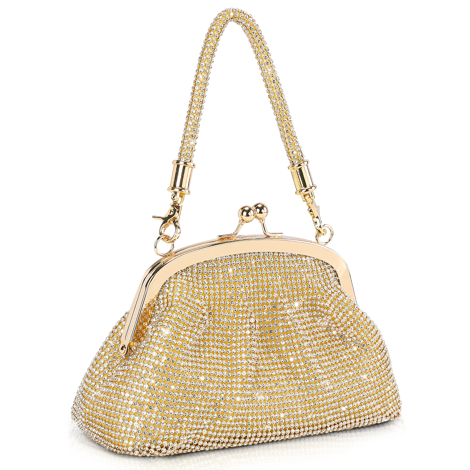 Clutch Damen Abendtasche Vintage Tasche Perlen Handtasche Umhängetasche Party 