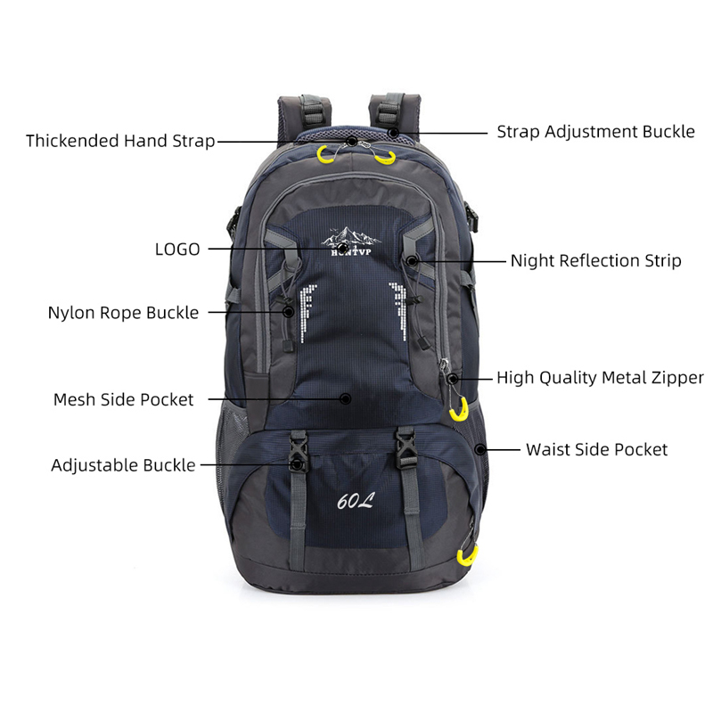 40L 60L Herren Damen Rucksack Wasserdicht Wanderrucksack Trekking Reiserucksack - Bild 58 von 75