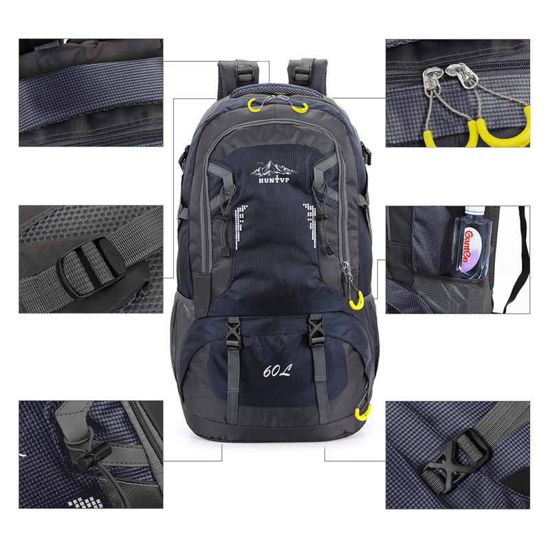 40L 60L Herren Damen Rucksack Wasserdicht Wanderrucksack Trekking Reiserucksack - Bild 61 von 75