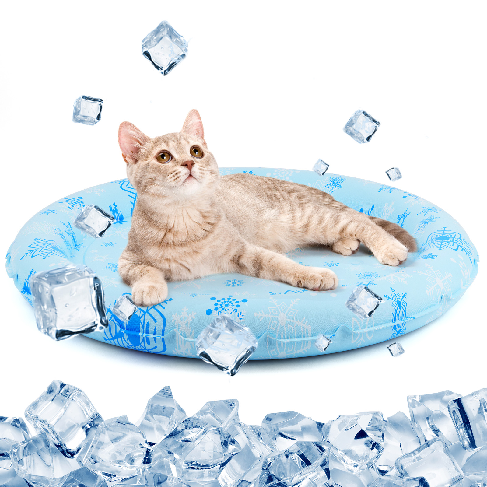 Alfombra de refrigeración redonda 55 cm para gato perros manta de refrigeración cojín de refrigeración estera autoenfriable - Imagen 10 de 40