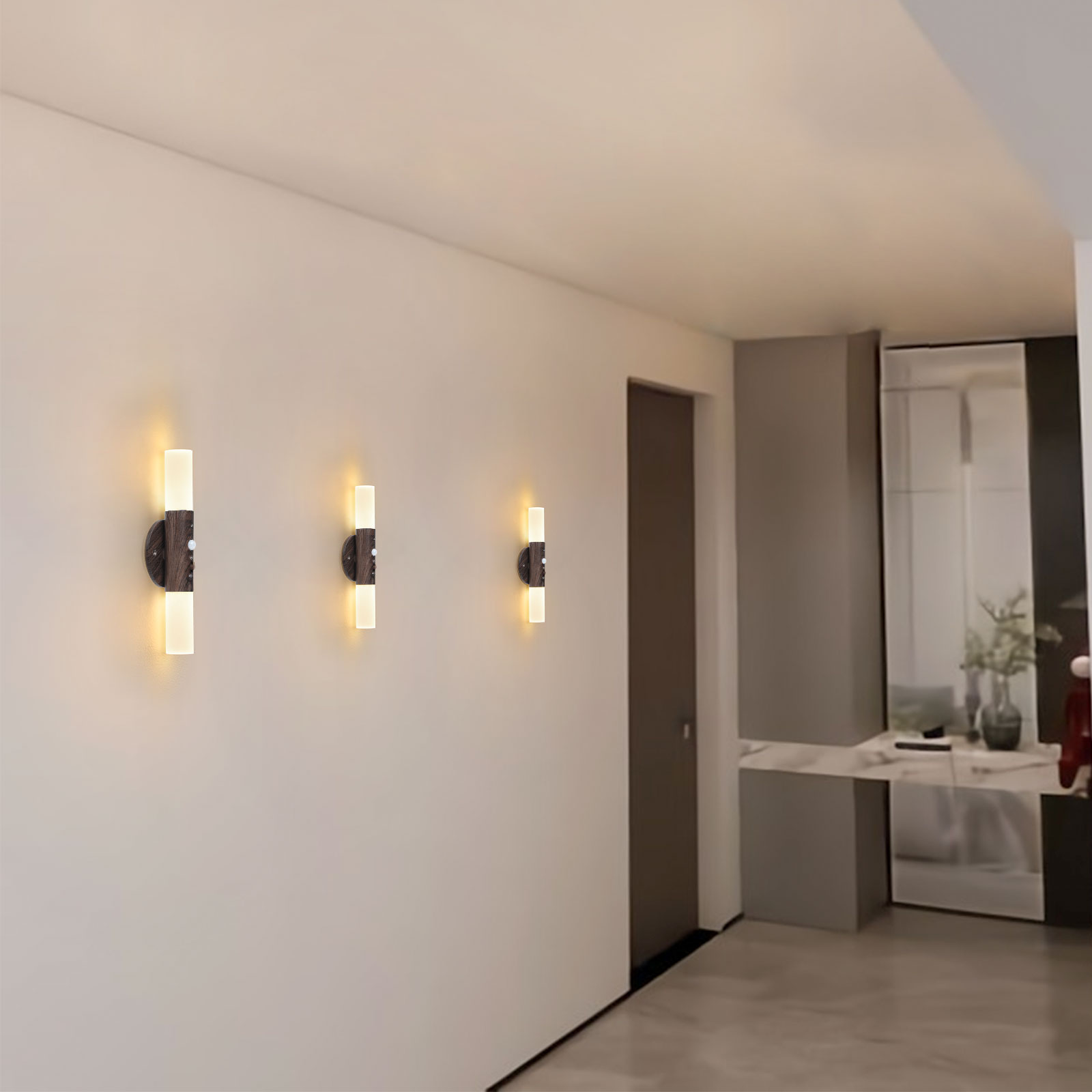 Motion Sensor Night Lights Up Down Wall Light Indoor Lamp Wall Sconce Fixture - Picture 11 of 15