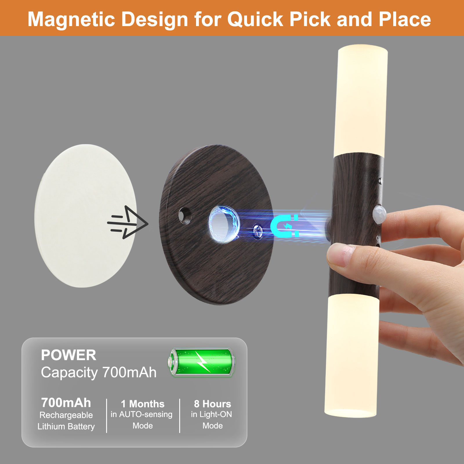 Motion Sensor Night Lights Up Down Wall Light Indoor Lamp Wall Sconce Fixture - Picture 12 of 15